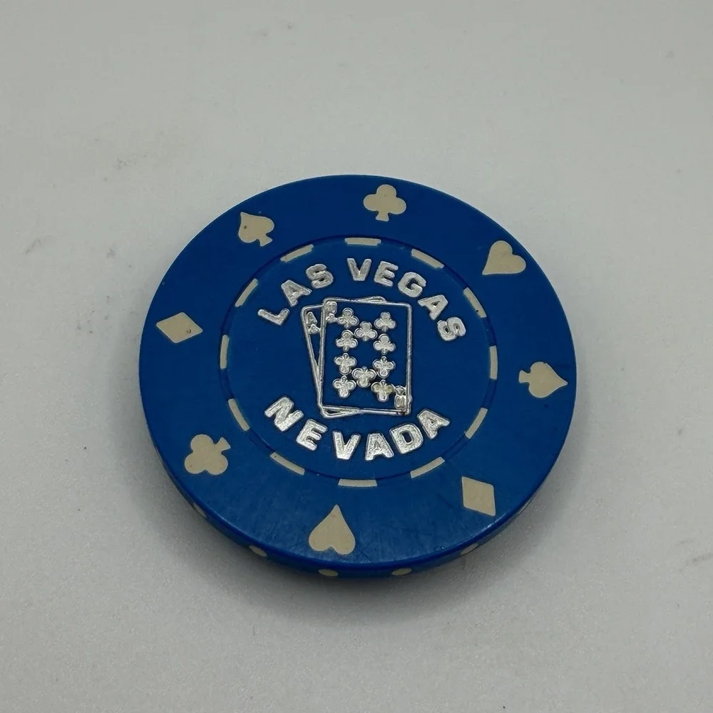 Las‎ Vegas Poker Chip Refrigerator Magnet Blue Nevada Gambling Souvenir Fridge